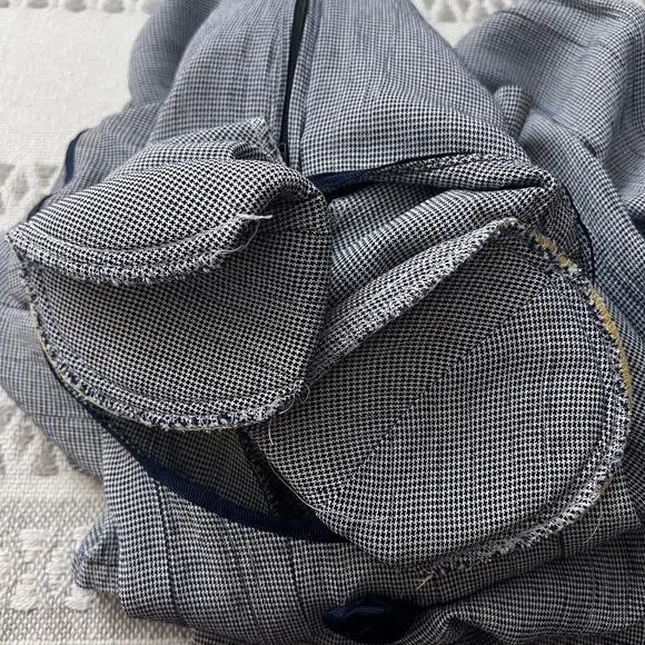 Vtg Midi Dress Classic Prairie Cottagecore Houndstooth Button Front Slip Women M - Picture 13 of 13